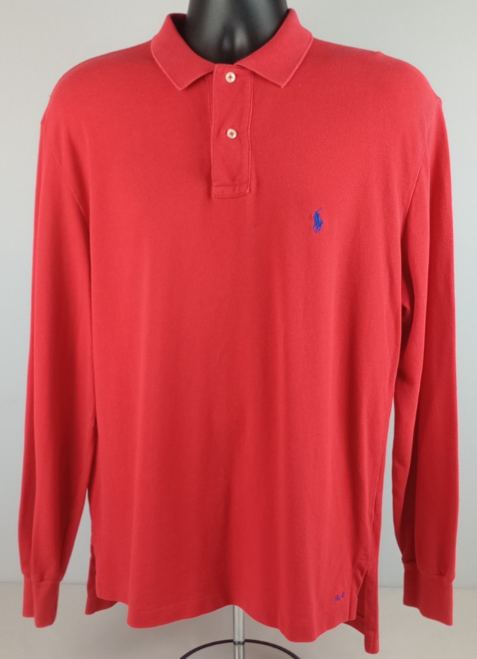 Polo Ralph Lauren Men's M Red Long Sleeve Collared Golf Shirt